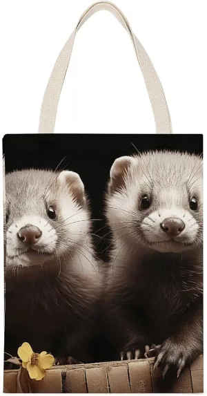 CanvasToteBagDoubleSidedPrintStylishReusableShoppingBagforDailyUse