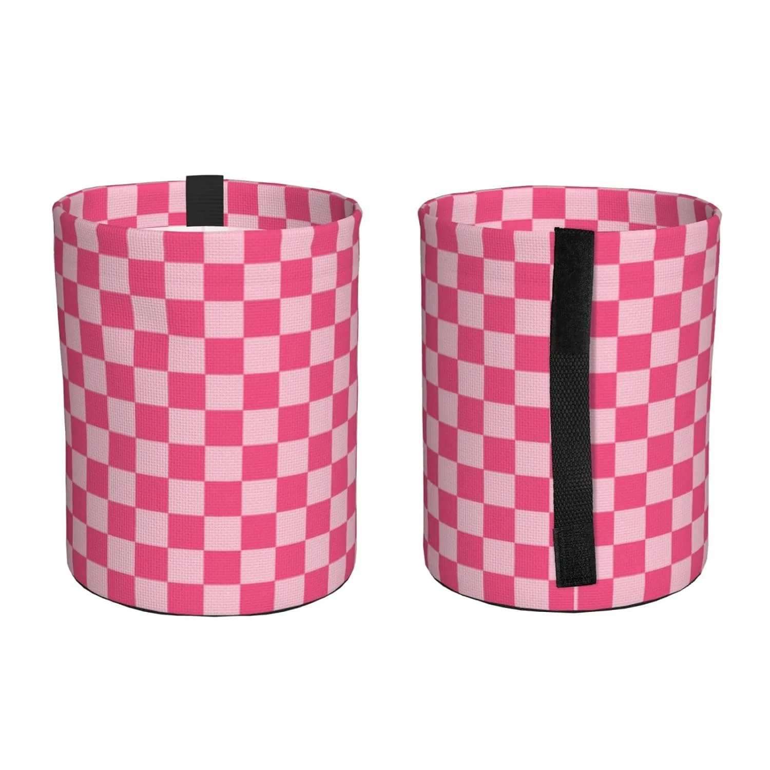 Car Trash Can Collapsible Garbage Can with 1PCS Checkered Keychain,Hanging Trash Bag Water Proof with Suitable for Storage for Car Interiors,Home (Pink Red, one Size)