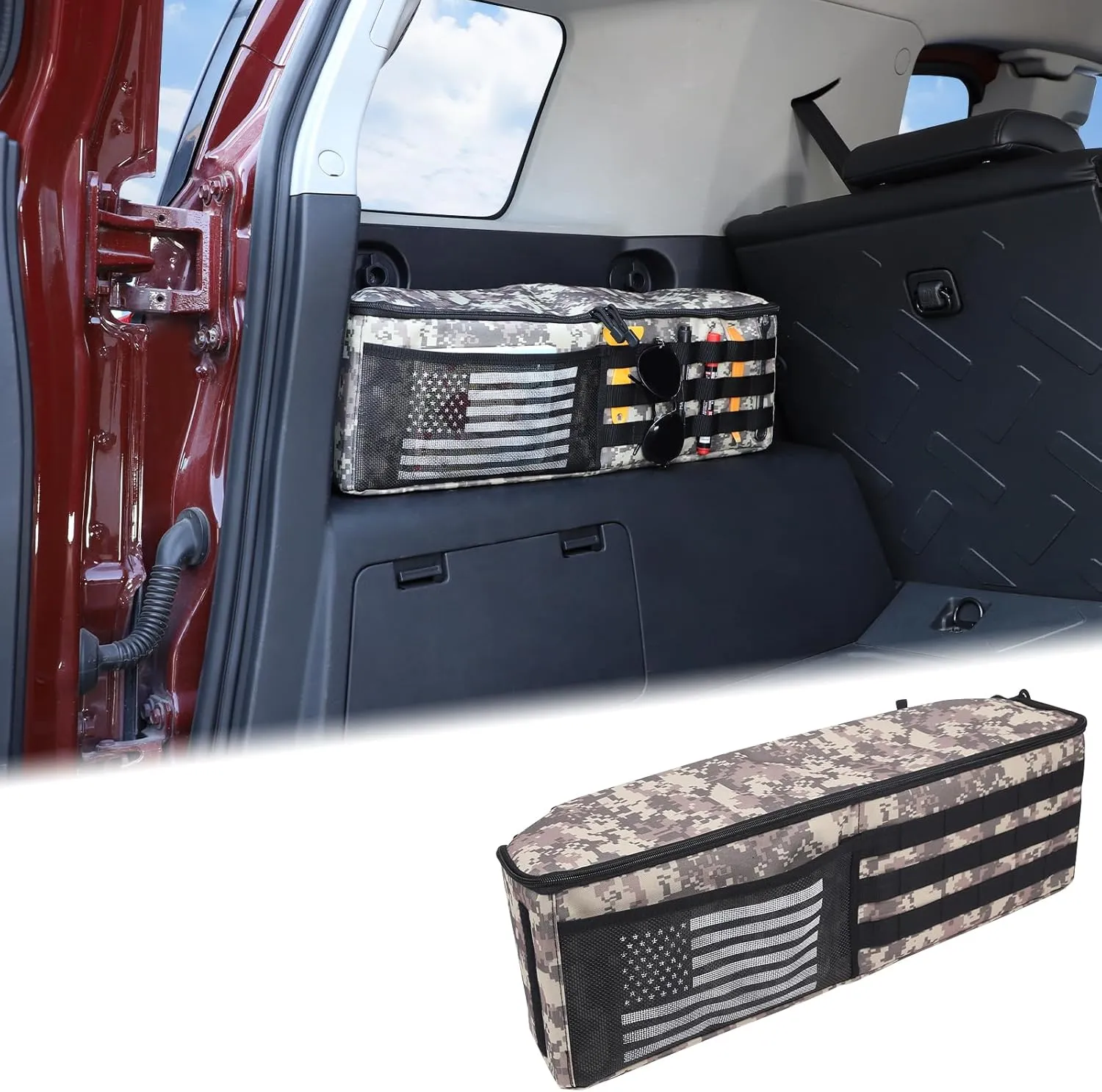 Car Trunk Organizer Compatible with Toyota FJ Cruiser 2007-2021 Car Bag Organizer Trunk Storage Box Backseat Hanging Rear Storage Bag Organizer Multi-Compartment Oxford Cloth Space Saving Accessories
