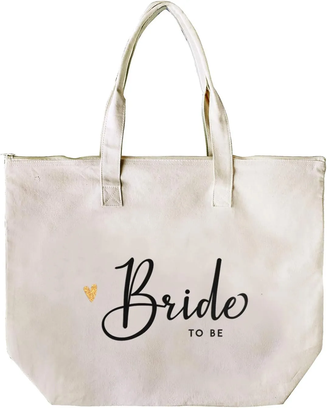 CARAKNOTS Bride to Be Gifts Wedding Gifts for Bride to Be Bag Bridal Shower Bachelorette Engagement Party Accessories Cotton Beach Canvas Shoulder Bag Tote with Zipper and Pocket