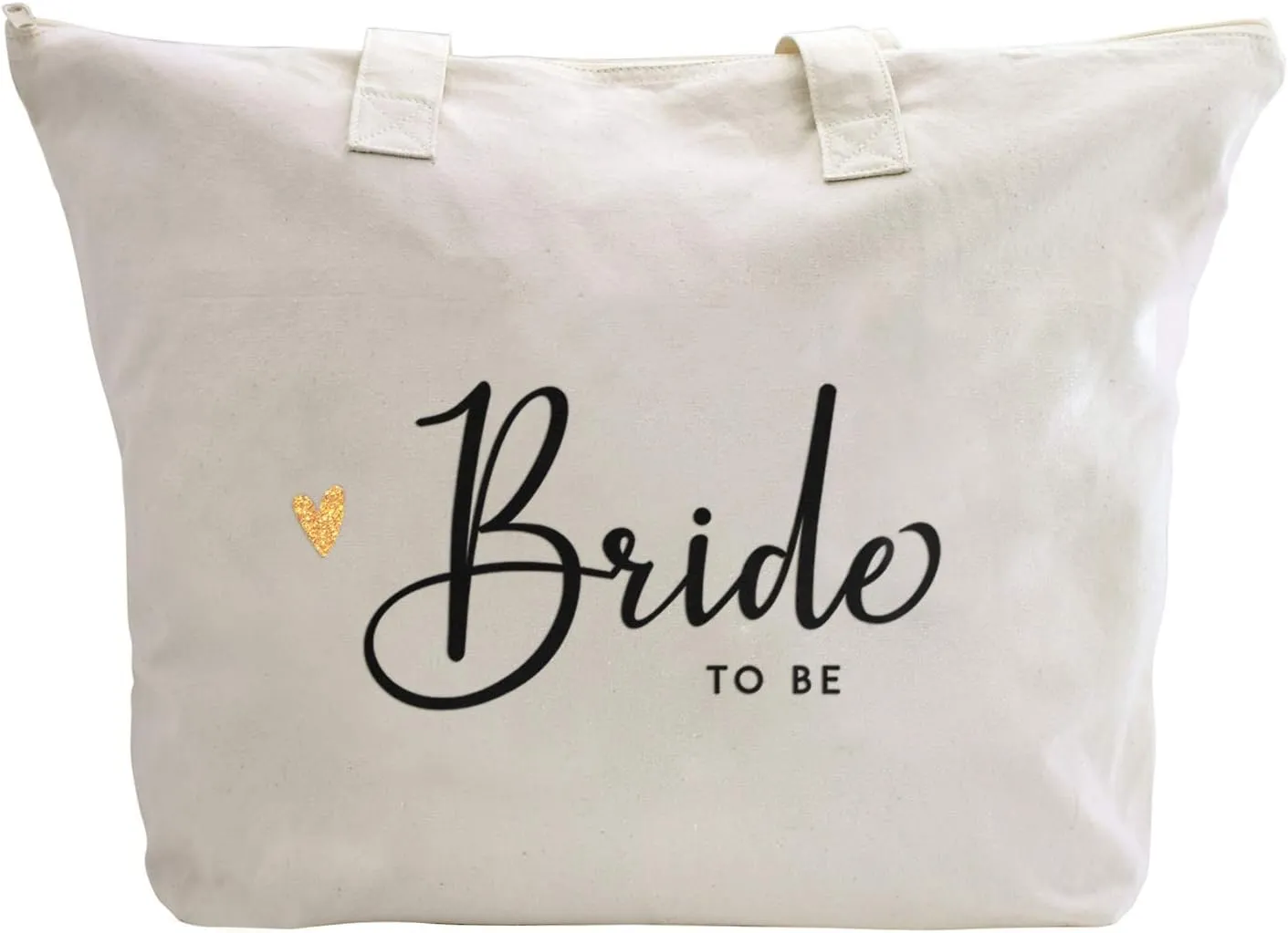 CARAKNOTS Bride to Be Gifts Wedding Gifts for Bride to Be Bag Bridal Shower Bachelorette Engagement Party Accessories Cotton Beach Canvas Shoulder Bag Tote with Zipper and Pocket