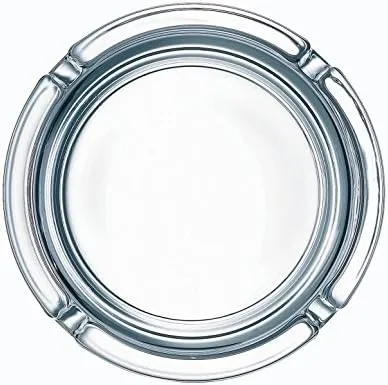 Cardinal International Arcoroc Round Stackable Glass Ashtray, 4-1/4" Dia 1-3/8" H, Clear | 24/Case