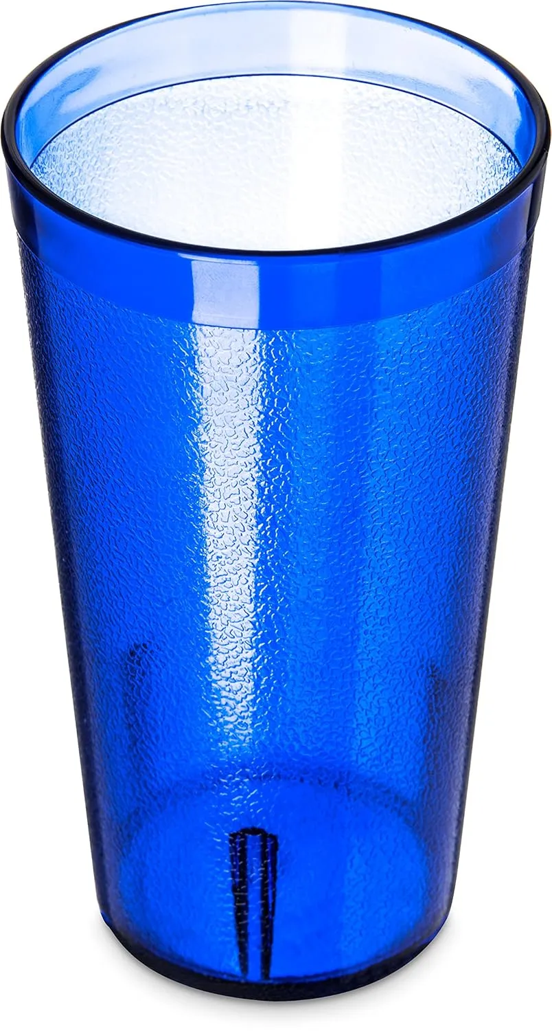 Carlisle FoodService Products Stackable Tumbler Plastic Tumbler with Pebbled Exterior for Restaurants, Catering, Kitchens, Plastic, 16 Ounces, Royal Blue, (Pack of 72)