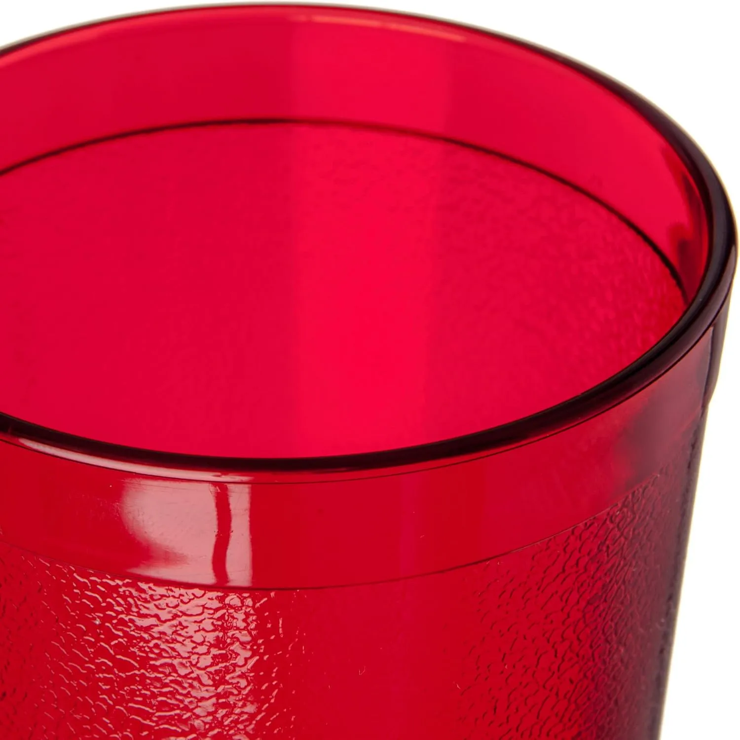 Carlisle FoodService Products Stackable Tumbler Plastic Tumbler with Pebbled Exterior for Restaurants, Catering, Kitchens, Plastic, 20 Ounces, Ruby, (Pack of 72)