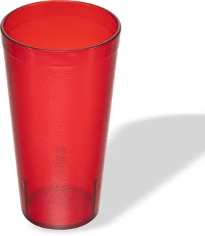 Carlisle FoodService Products Stackable Tumbler Plastic Tumbler with Pebbled Exterior for Restaurants, Catering, Kitchens, Plastic, 20 Ounces, Ruby, (Pack of 72)