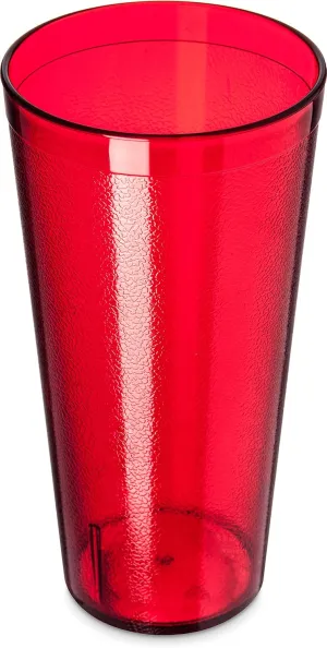Carlisle FoodService Products Stackable Tumbler Plastic Tumbler with Pebbled Exterior for Restaurants, Catering, Kitchens, Plastic, 26.5 Ounces, Ruby, (Pack of 72)