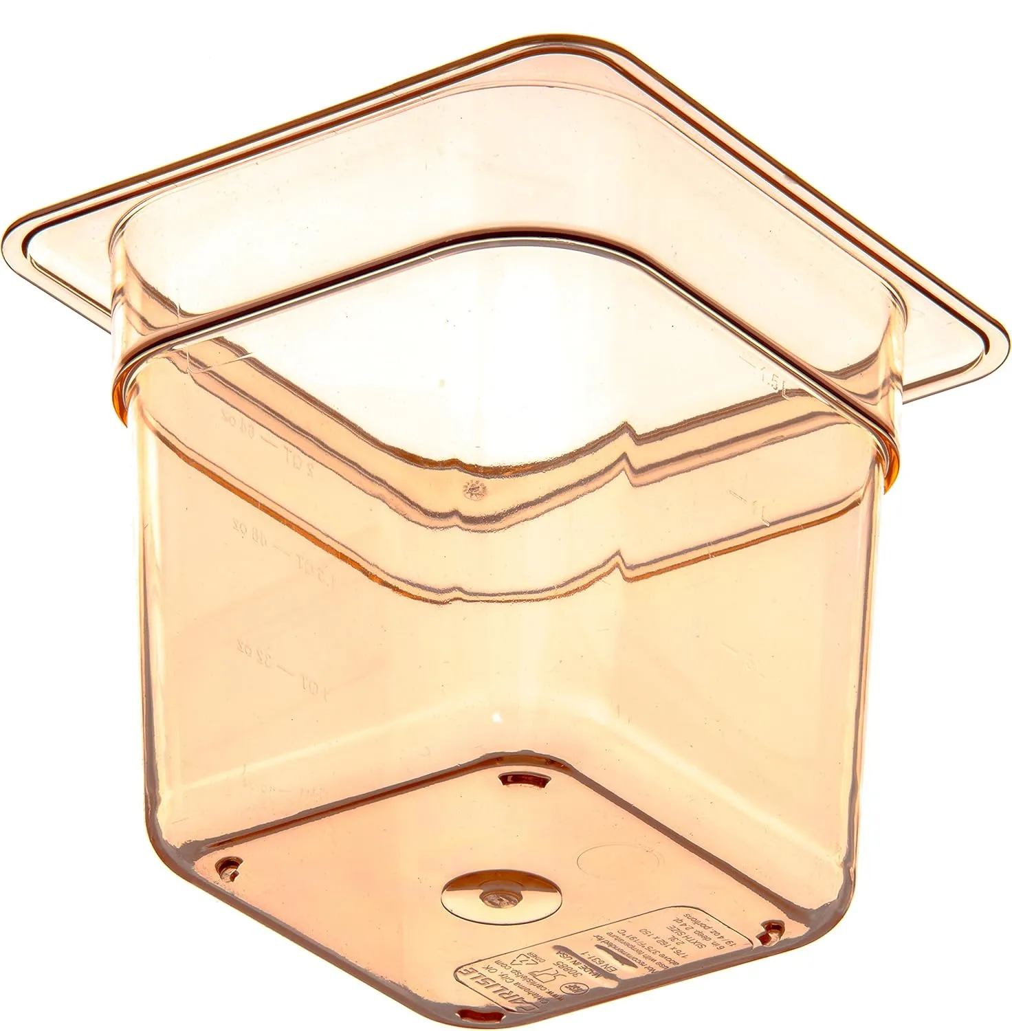 Carlisle FoodService Products Storplus High Heat Food Pan Steam Table Pan, Chafing Pan for Catering, Buffets, Restaurants, High Heat Plastic, 1/6 Size 6 Inches Deep, Amber