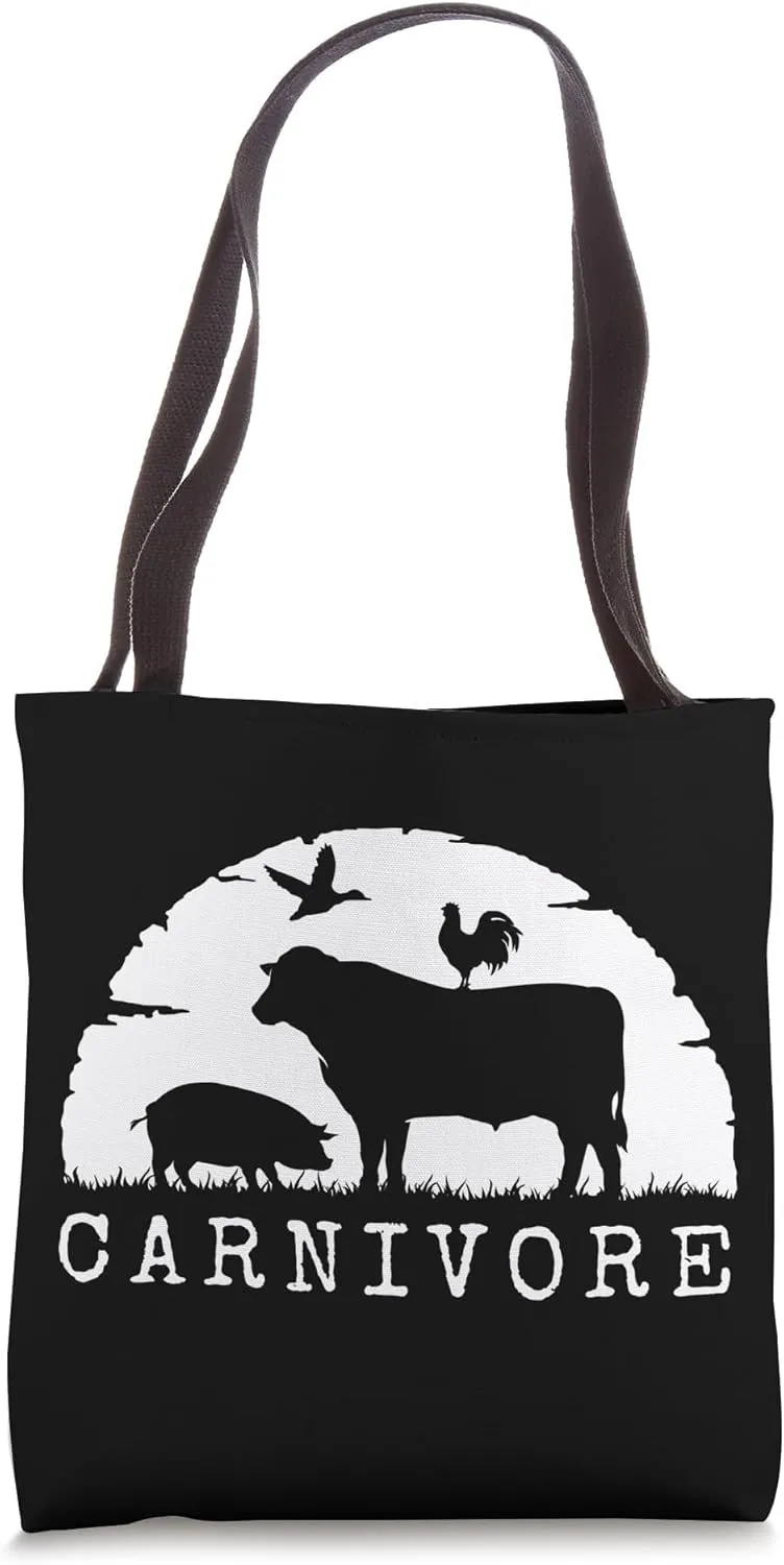 Carnivore - Cow Pig Chicken Duck - Eco Friendly Tote Bag