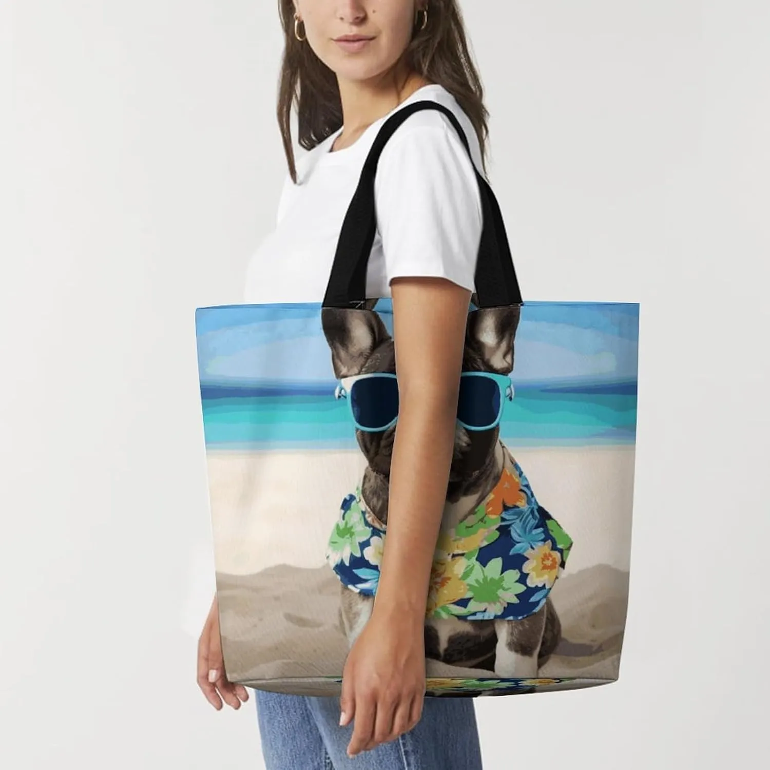 Cartoon Cute Otter Tote Bag for Women Reusable Grocery Shoulder Bag Shopping Bags for Travel, Groceries