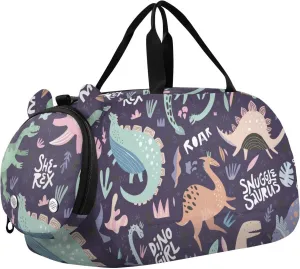Cartoon Dinosaurs Duffel Bags for Boys Small Gym Bags for Teens Dance Bag for Girls