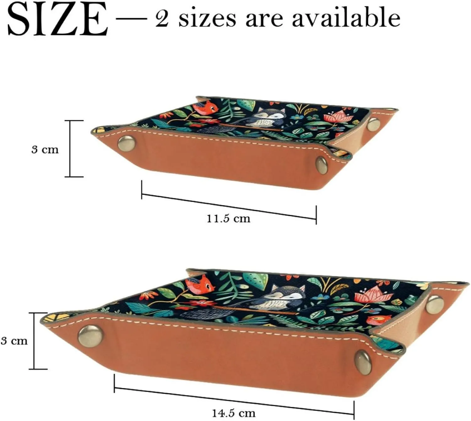 Cartoon Jungle Animal Bird Small Stacking Jewelry Organizer Trays, Desk Drawer Organizer Tray, Earring Tray, Bracelet Tray, Decorative Storage Solution
