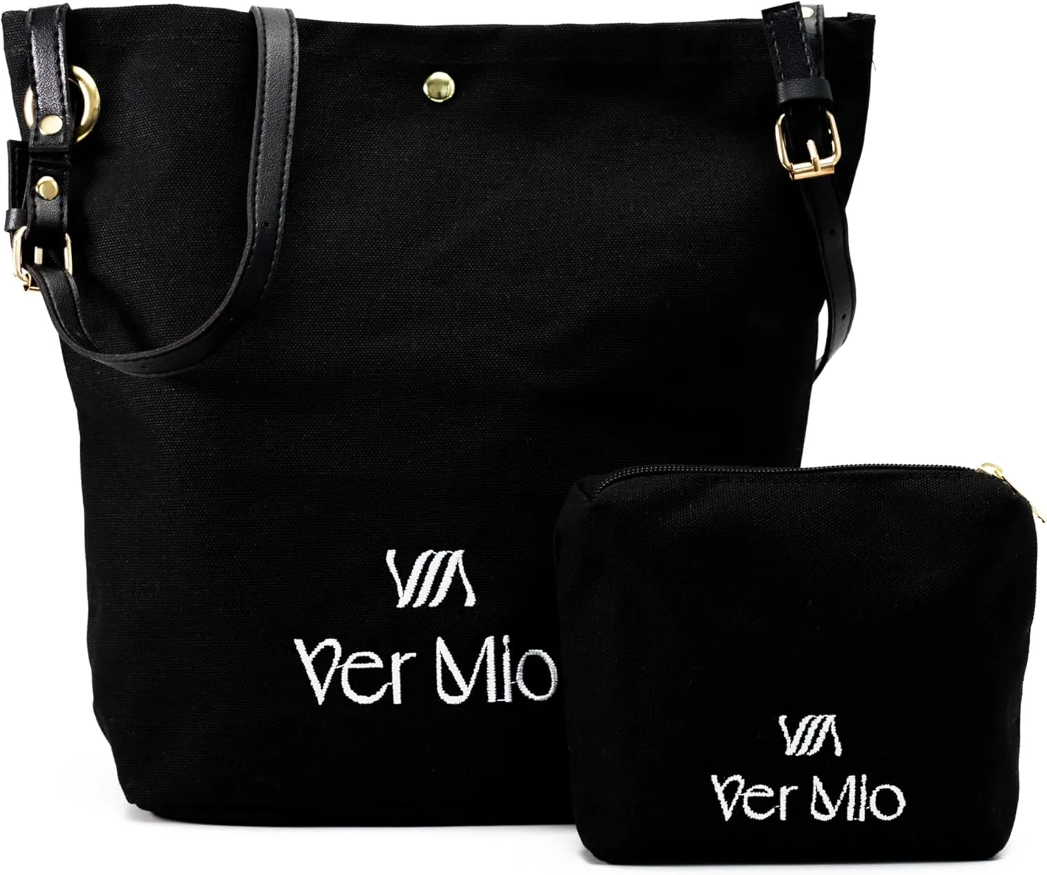 Casual Canvas Tote Bag for Women with Makeup Pouch – Everyday Lightweight Shoulder Handbag, Stylish and Reusable – VerMio