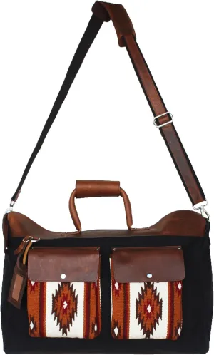 CHALLENGER Western Canvas Leather Woven Carry-On Travel Weekender Duffle Gym Bag 18SKD22