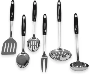 Chef Craft Heavy Duty Kitchen Tool and Utensil Set, 6 Piece, Stainless Steel