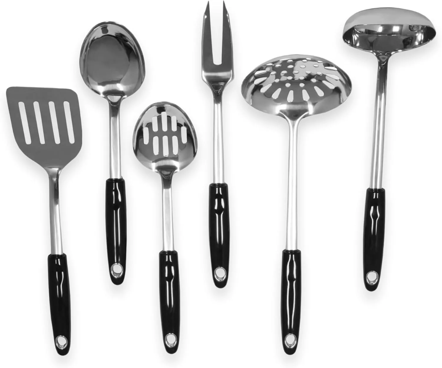 Chef Craft Heavy Duty Kitchen Tool and Utensil Set, 6 Piece, Stainless Steel