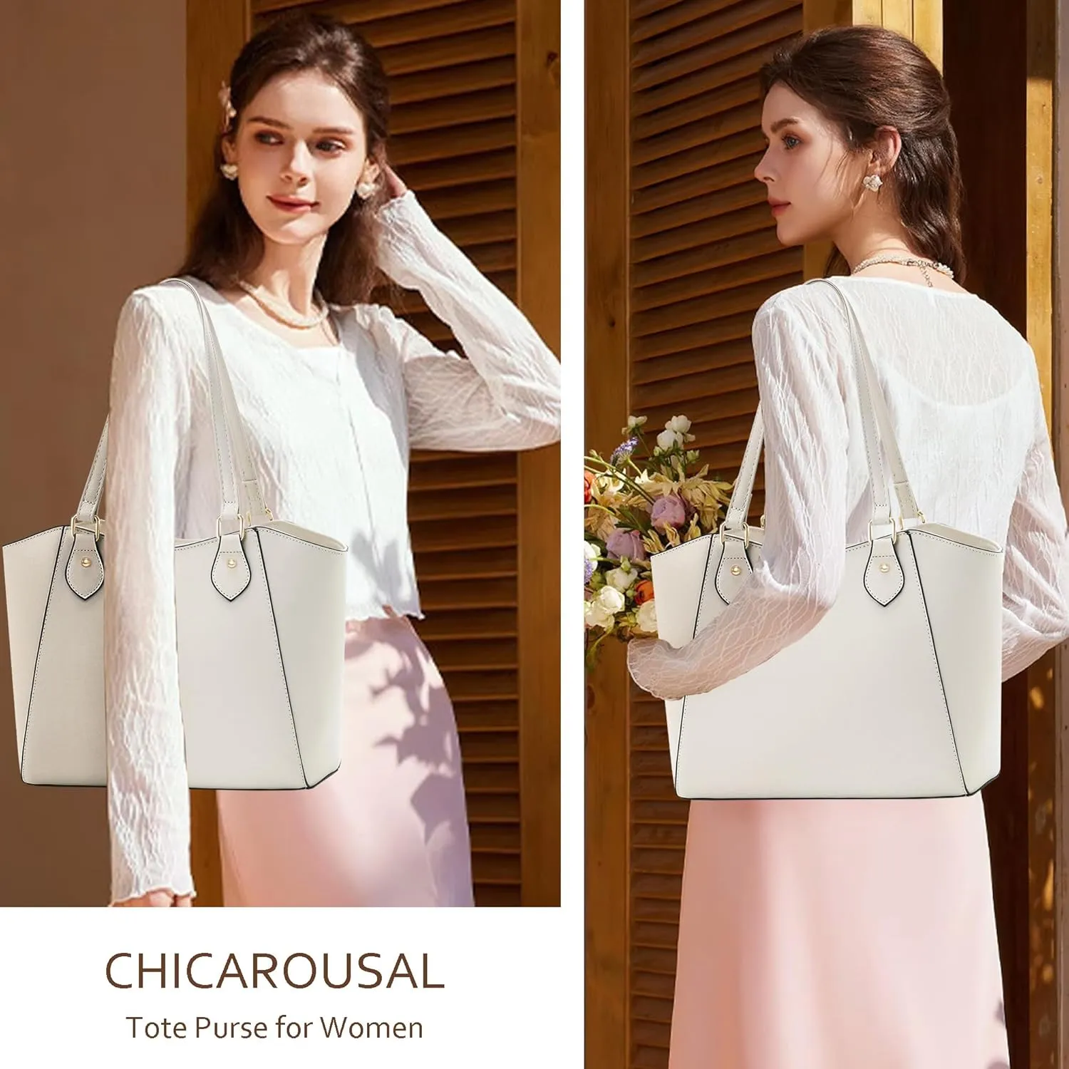 CHICAROUSAL Tote Bag for Women Large Handbags and Purses for Women PU Leather Womens Shoulder Bags
