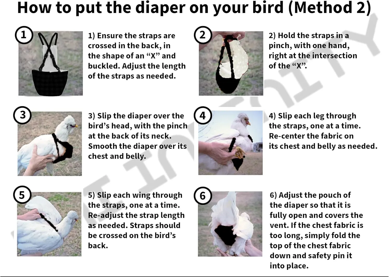 Chicken Diapers for Hens, Rooster, Diapers for Ducks, Ducklings, Birds - Disposable Lining, Reusable, Adjustable, Size That FITS, Large XL by Uni Infinity (Pink Floral, Chicken Large, 1, Count)
