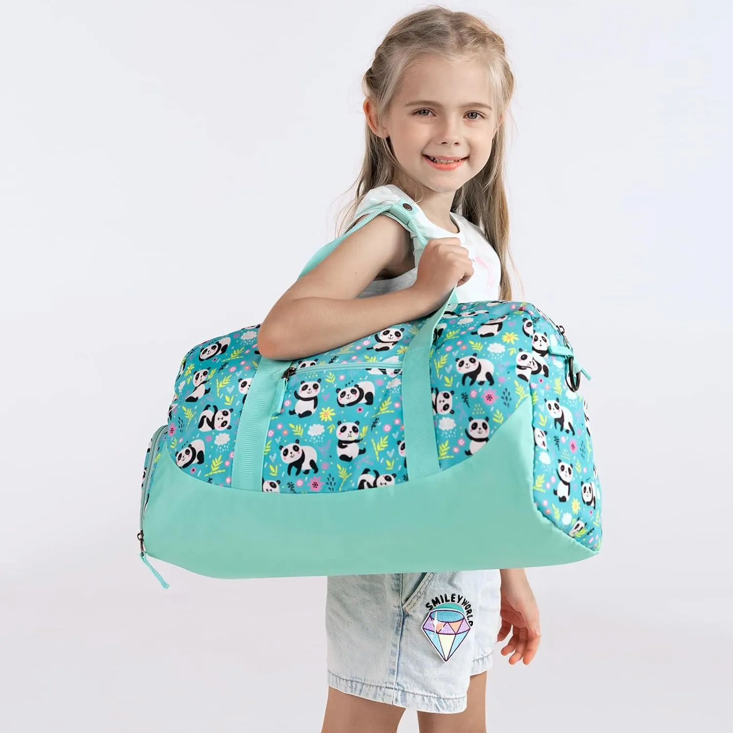Choco Mocha Kids Duffle Bag Girls - Butterfly Weekender Overnight Bags for Girl Ages 9-12, Violet