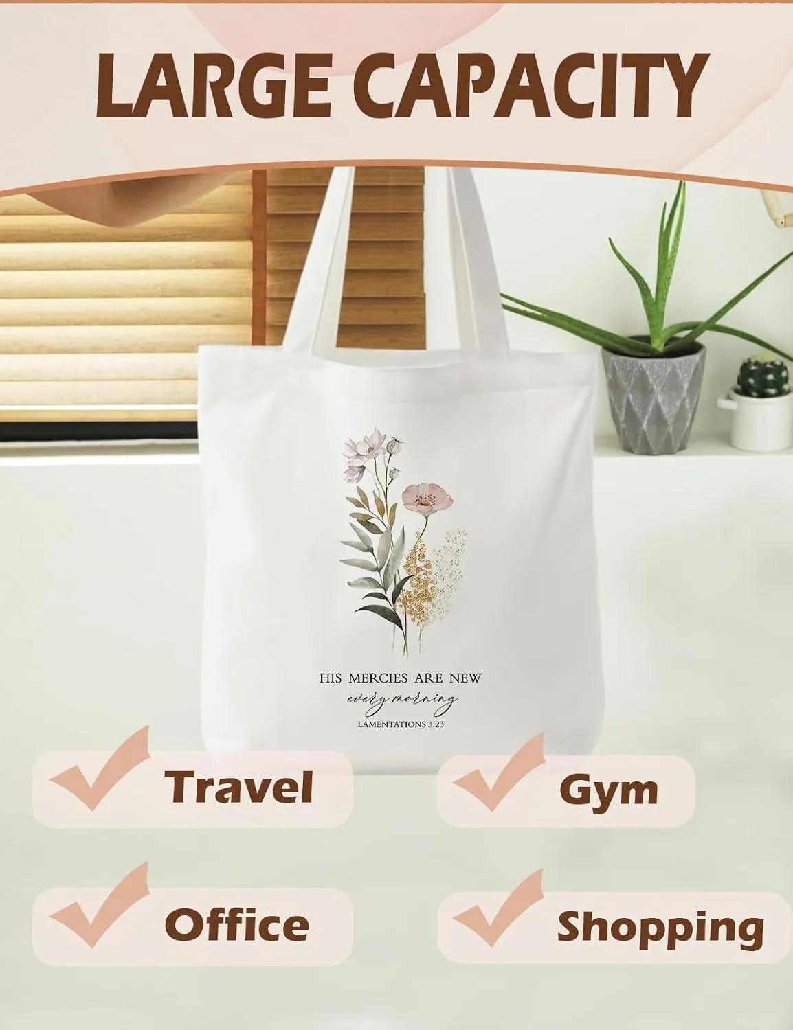Christian Canvas ote Bag, Christian Bag, Christian Gifts for Women