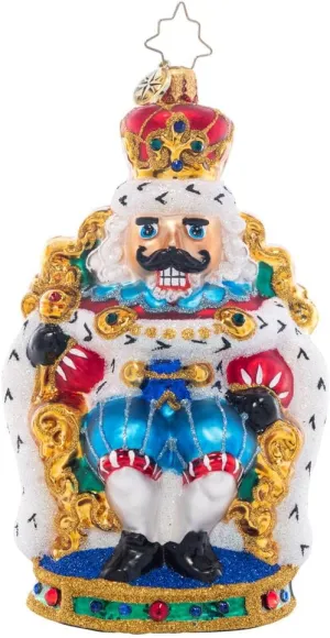 Christopher Radko Hand-Crafted European Glass Christmas Decorative Ornament, at Home On The Throne