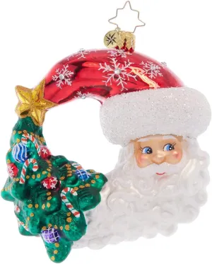Christopher Radko Hand-Crafted European Glass Christmas Decorative Ornament, Christmas with a Grin Santa