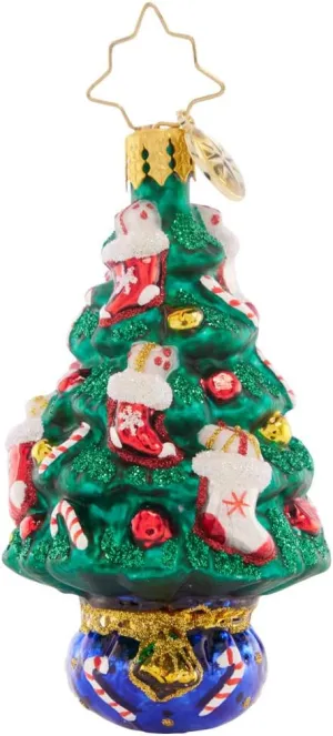 Christopher Radko Hand-Crafted European Glass Christmas Tree Decorative Ornament, Candy Cane Conifer Gem