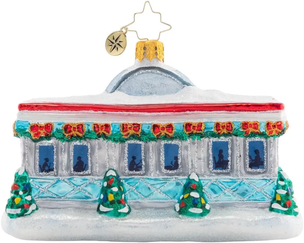 Christopher Radko Hand-Crafted European Glass Christmas Tree Decorative Ornament, Christmas at The Diner