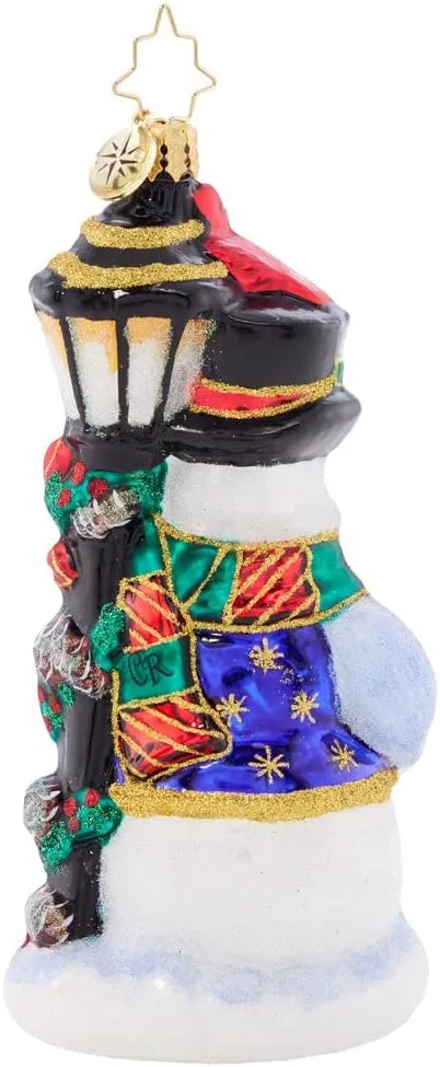 Christopher Radko Hand-Crafted European Glass Christmas Tree Decorative Ornament, Feathered Friends Snowman