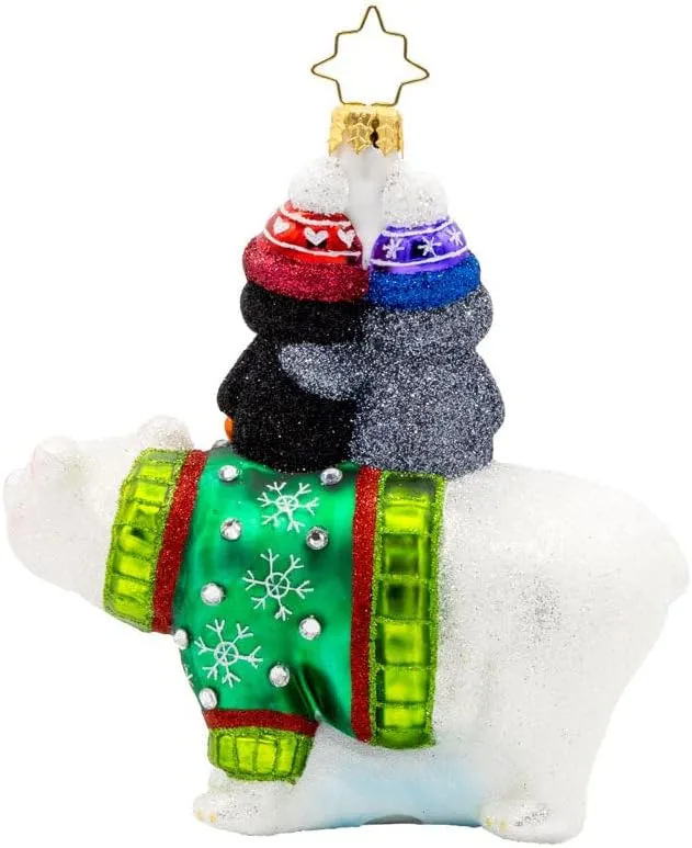 Christopher Radko Hand-Crafted European Glass Christmas Tree Decorative Ornament, Iceberg Buddies