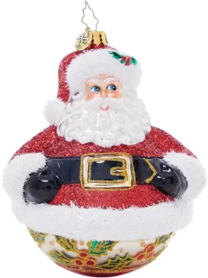 Christopher Radko Hand-Crafted European Glass Christmas Tree Decorative Ornament, Jolly Holly Claus