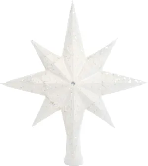Christopher Radko Hand-Crafted European Glass Christmas Tree Decorative Ornament Topper, Pearl Stellar Finial