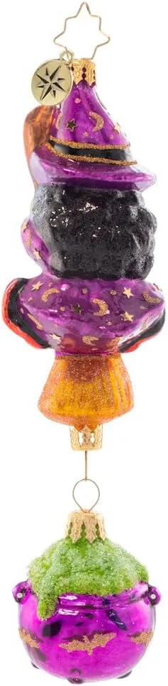 Christopher Radko Hand-Crafted European Glass Halloween Christmas Tree Decorative Ornament, Witchy Woman
