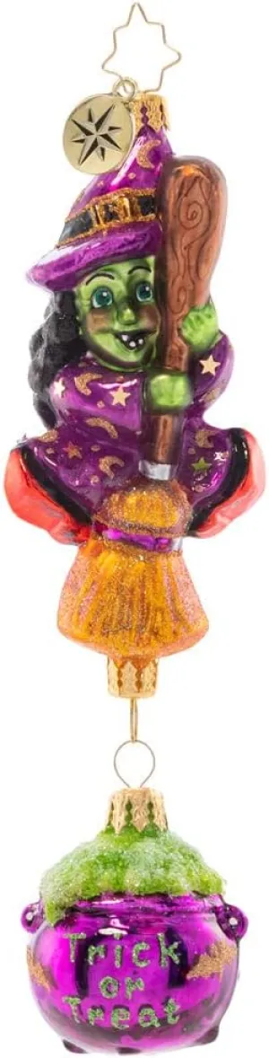 Christopher Radko Hand-Crafted European Glass Halloween Christmas Tree Decorative Ornament, Witchy Woman