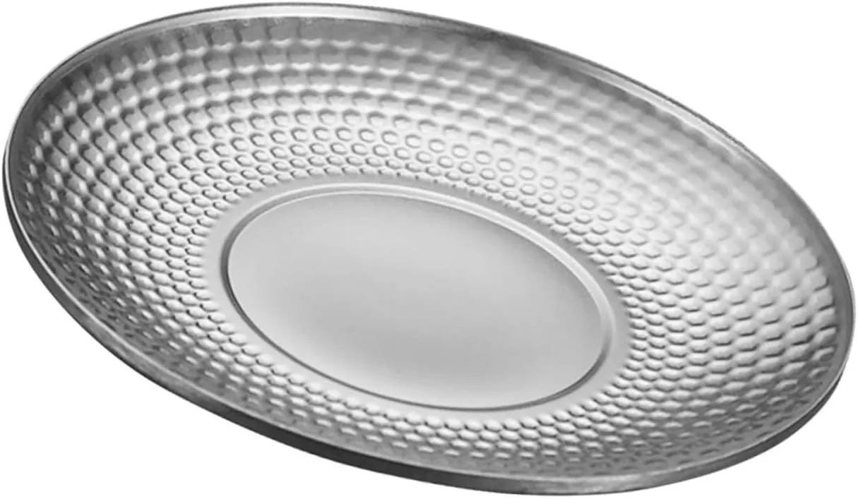 Ciieeo Metal Round Plate Traditional Dinnerware Stainless Steel Camping Plate Reusable Outdoor Camping Tableware