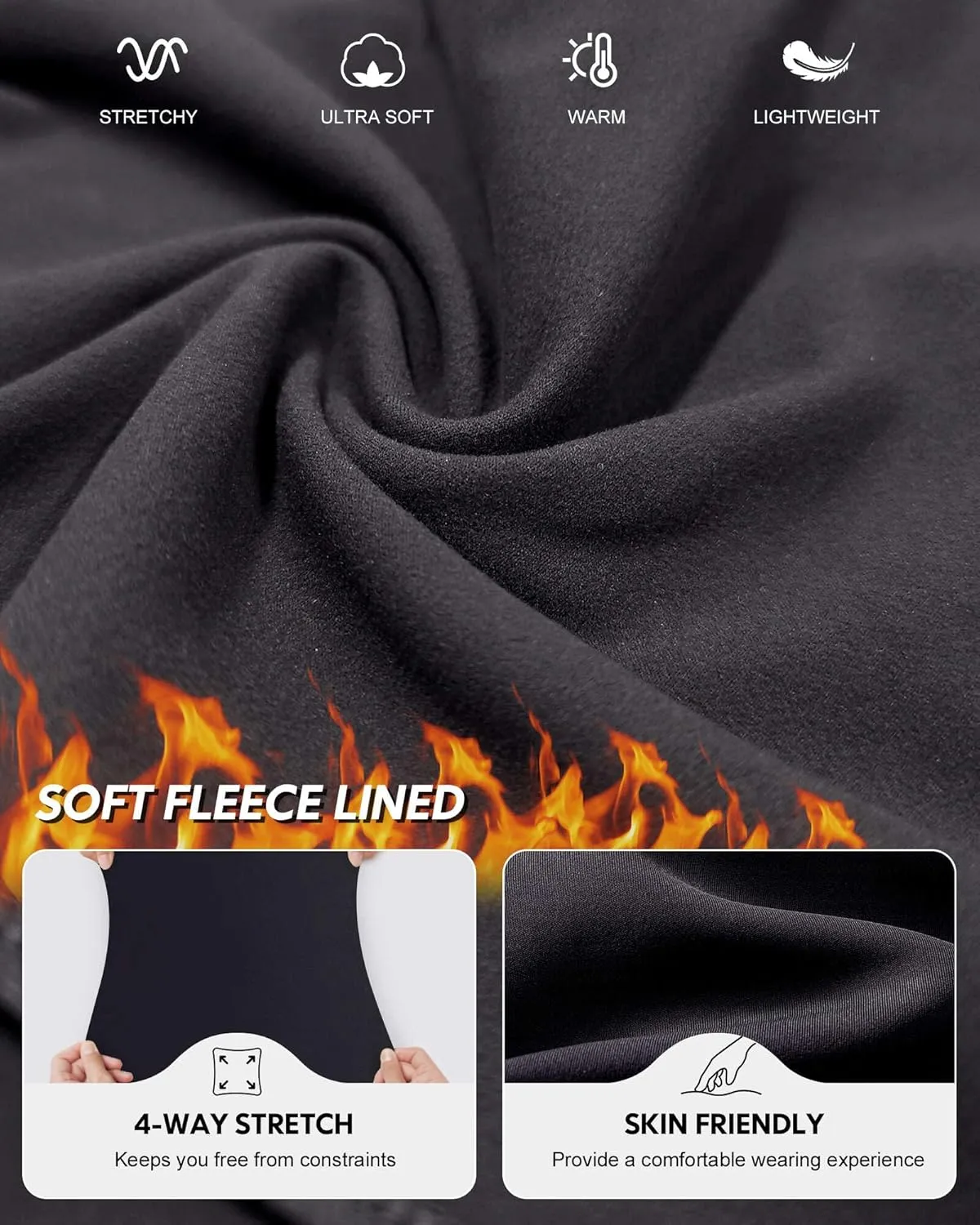 CL convallaria Flare Leggings Women's Fleece Lined Pants Thermal Warm Yoga Pants with Pockets