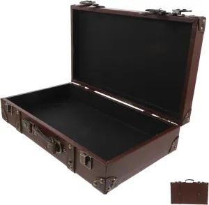 Classic British Style Suitcase Vintage Trunk Storage Photo Leather Finish Multi-purpose Organizer