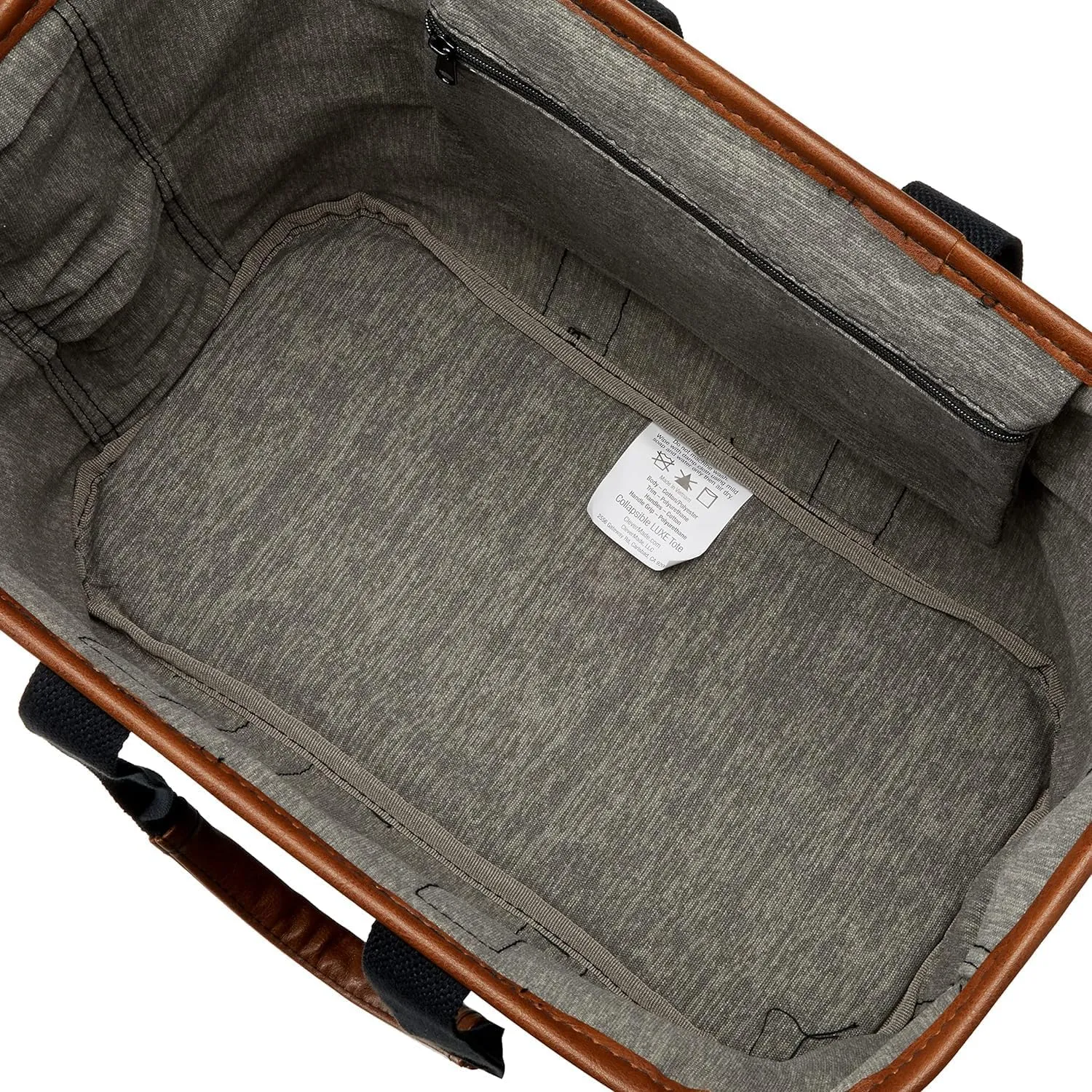 CleverMade Collapsible LUXE Tote - Grey Black 1 Pack 20L / 5 Gal- Reusable Utility Grocery Shopping Storage Bag Organizer w/ Handles Reinforced Bottom