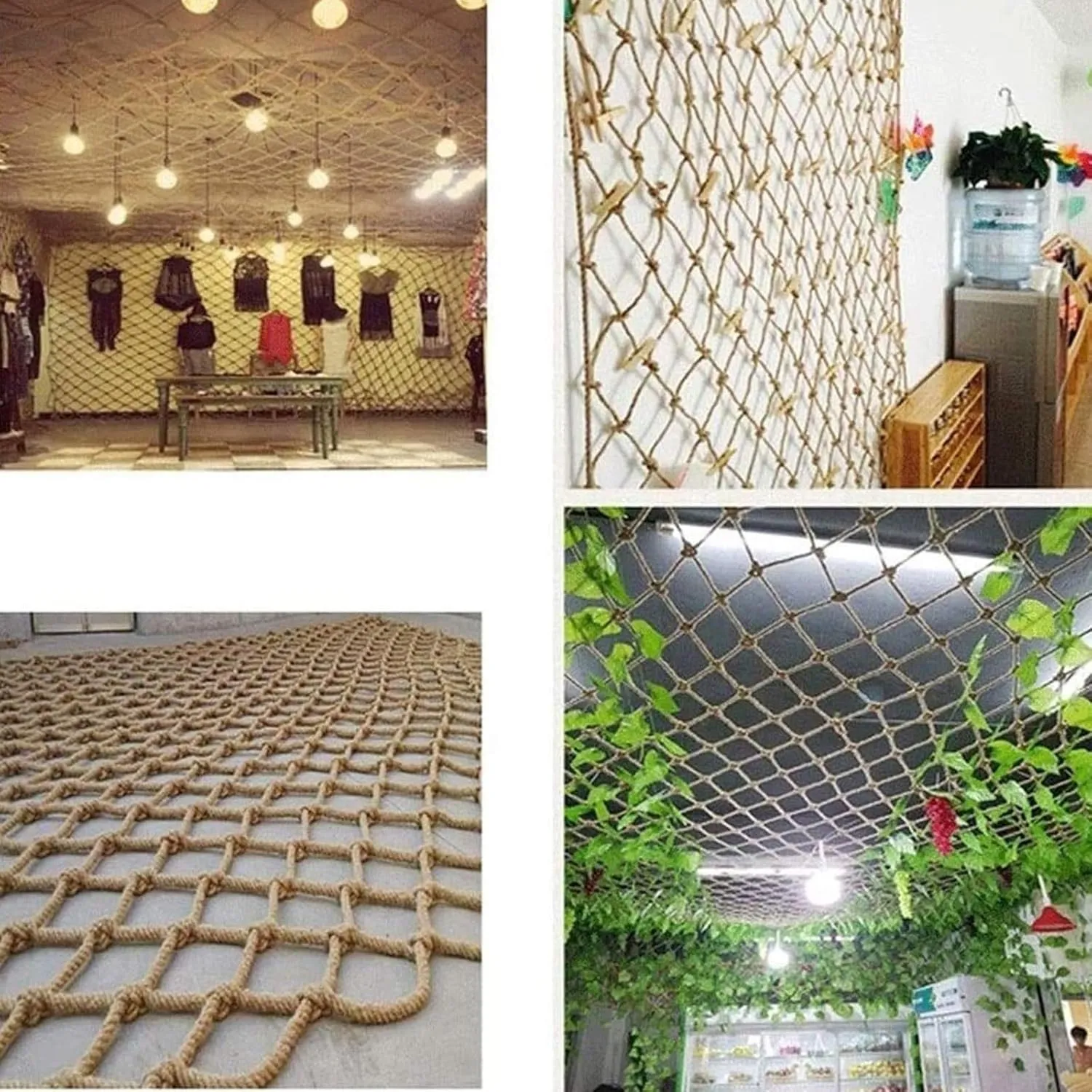 Climbing Rope Net, 3x23FT / 1x7(M) Safety Rope Adult Playground Giant Mesh Heavy Duty Cargo Toddler Netting Nets, for Adults Outdoor Swing Set Ladder (Rope Dia 1cm)