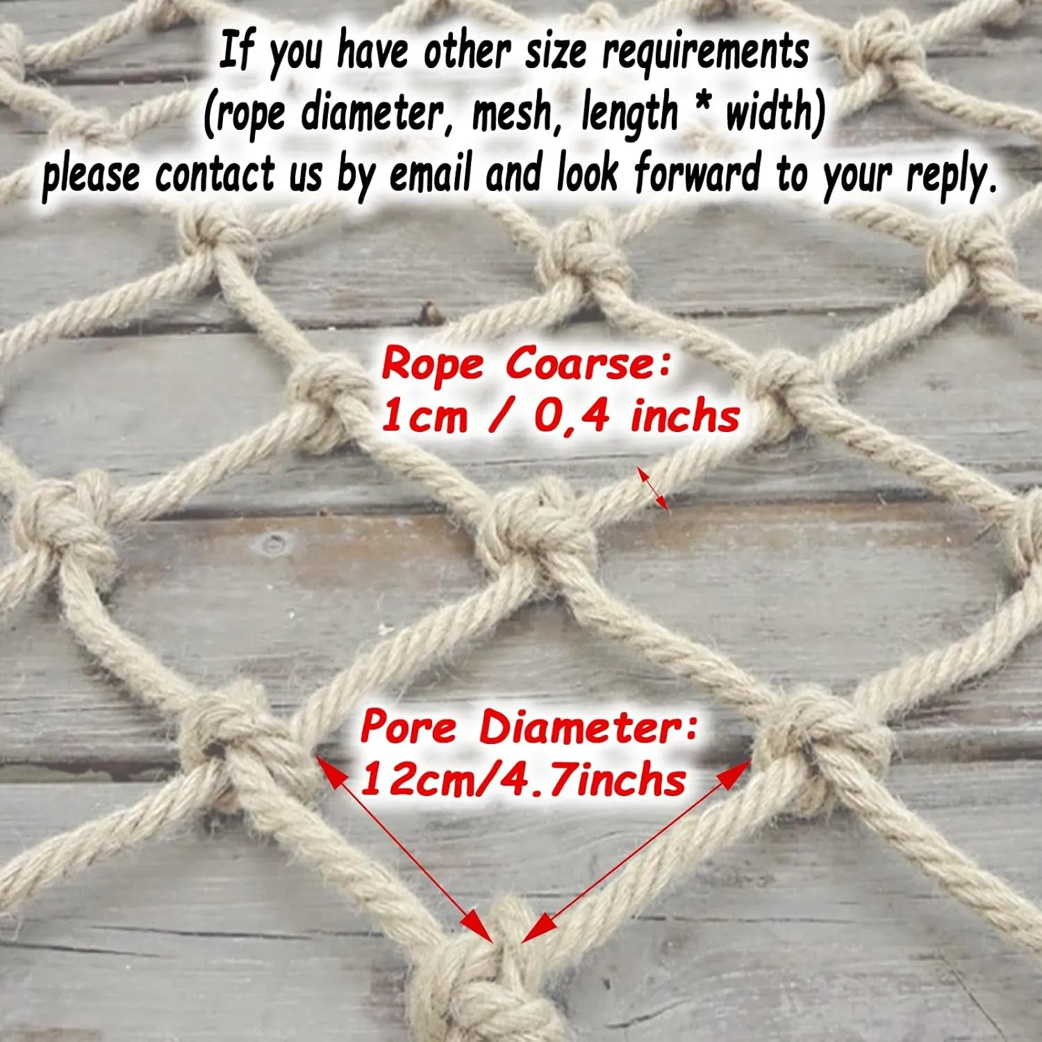 Climbing Rope Net, 3x23FT / 1x7(M) Safety Rope Adult Playground Giant Mesh Heavy Duty Cargo Toddler Netting Nets, for Adults Outdoor Swing Set Ladder (Rope Dia 1cm)