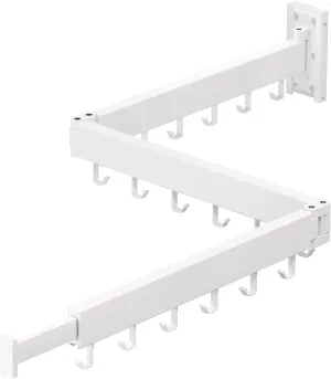 Clothes Drying Rack,Laundry Space Saver Wall Mounted,Retractable,Collapsible(Tri-Fold), White Color Rack Clothing