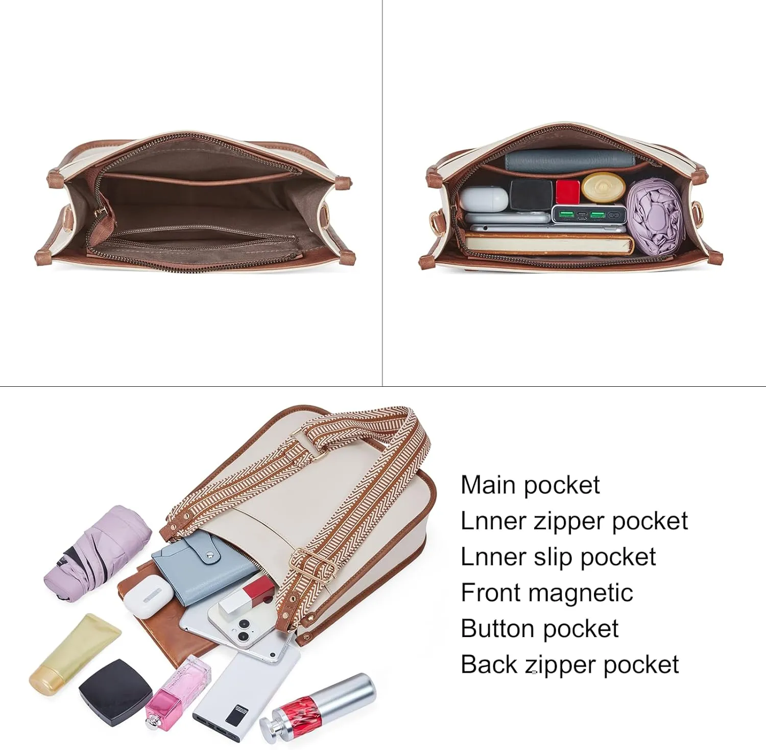 CLUCI Crossbody Bags For Women Trendy Fashion Shoulder Bag Vegan Leather Purse For Ladies with Adjustable Strap