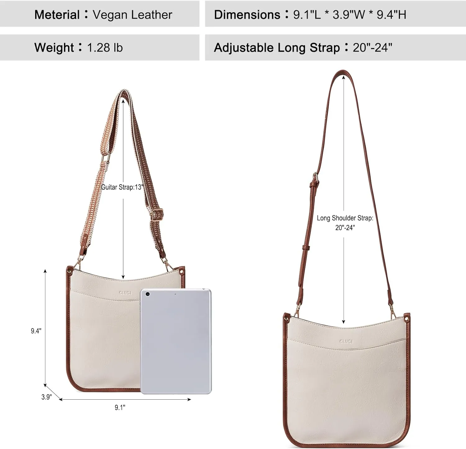 CLUCI Crossbody Bags For Women Trendy Fashion Shoulder Bag Vegan Leather Purse For Ladies with Adjustable Strap
