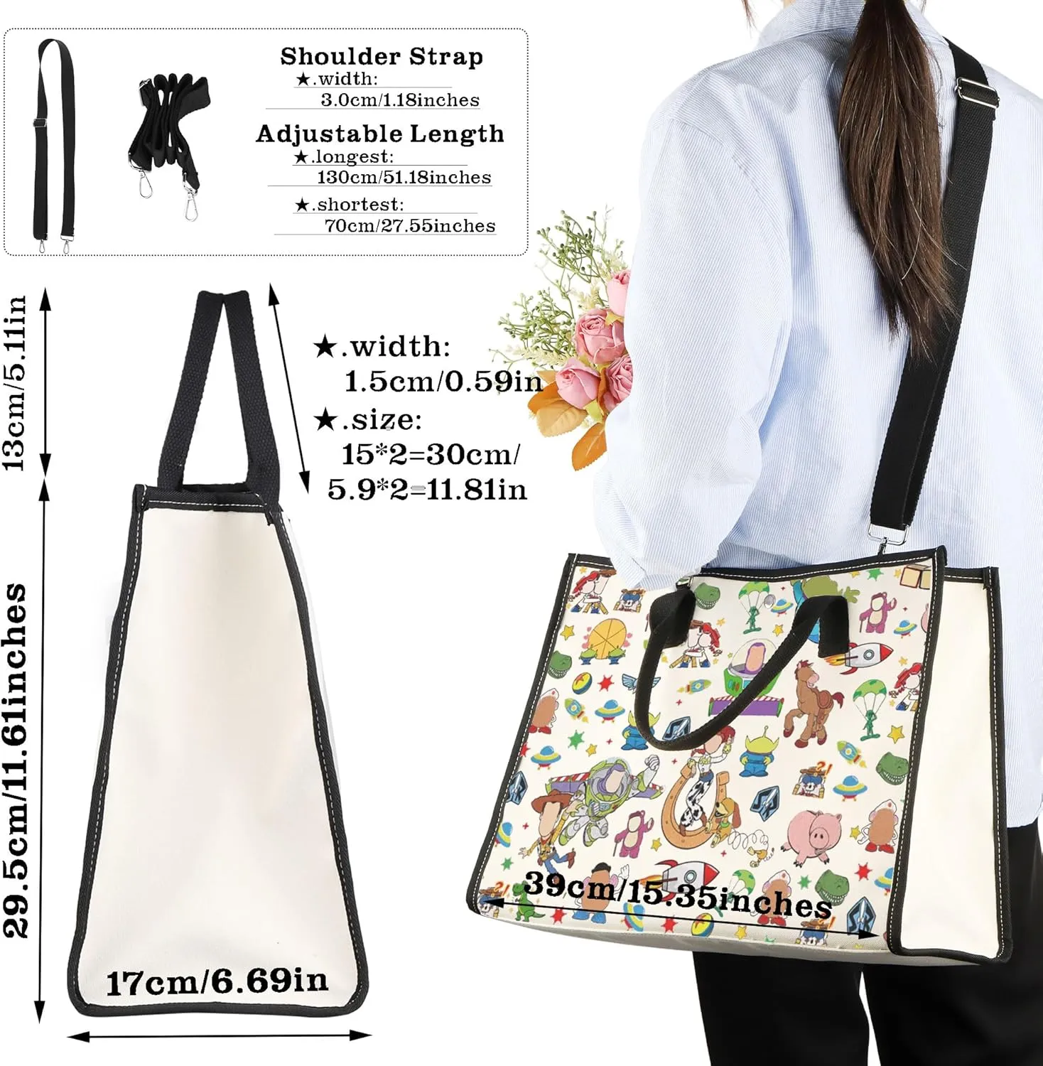 CMNIM Cartoon Movie Merchandise Gift T-y Inspired Characters Tote Bag Fans Gift Cartoon Movie Lover Travel Shoulder Bag