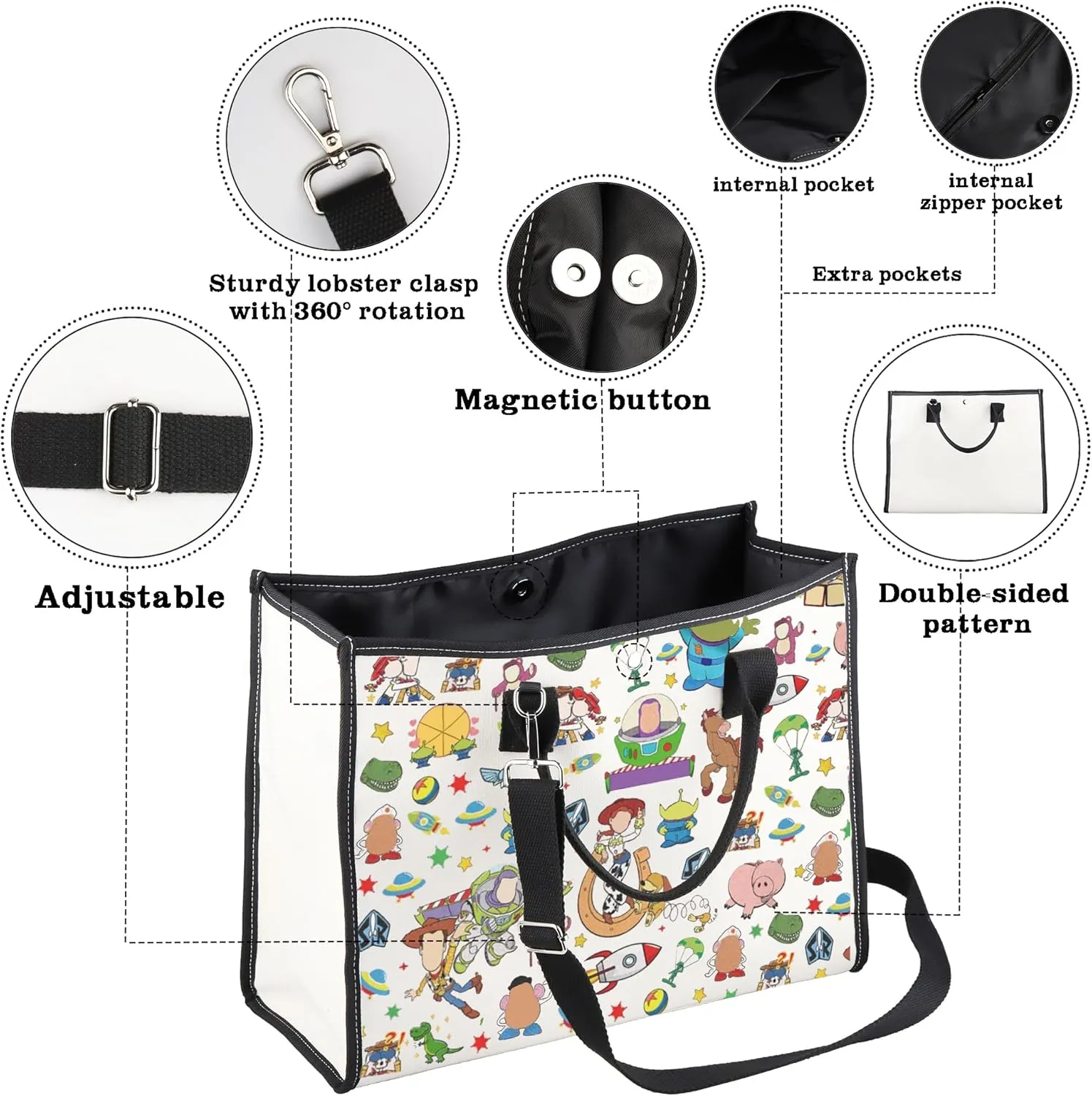 CMNIM Cartoon Movie Merchandise Gift T-y Inspired Characters Tote Bag Fans Gift Cartoon Movie Lover Travel Shoulder Bag