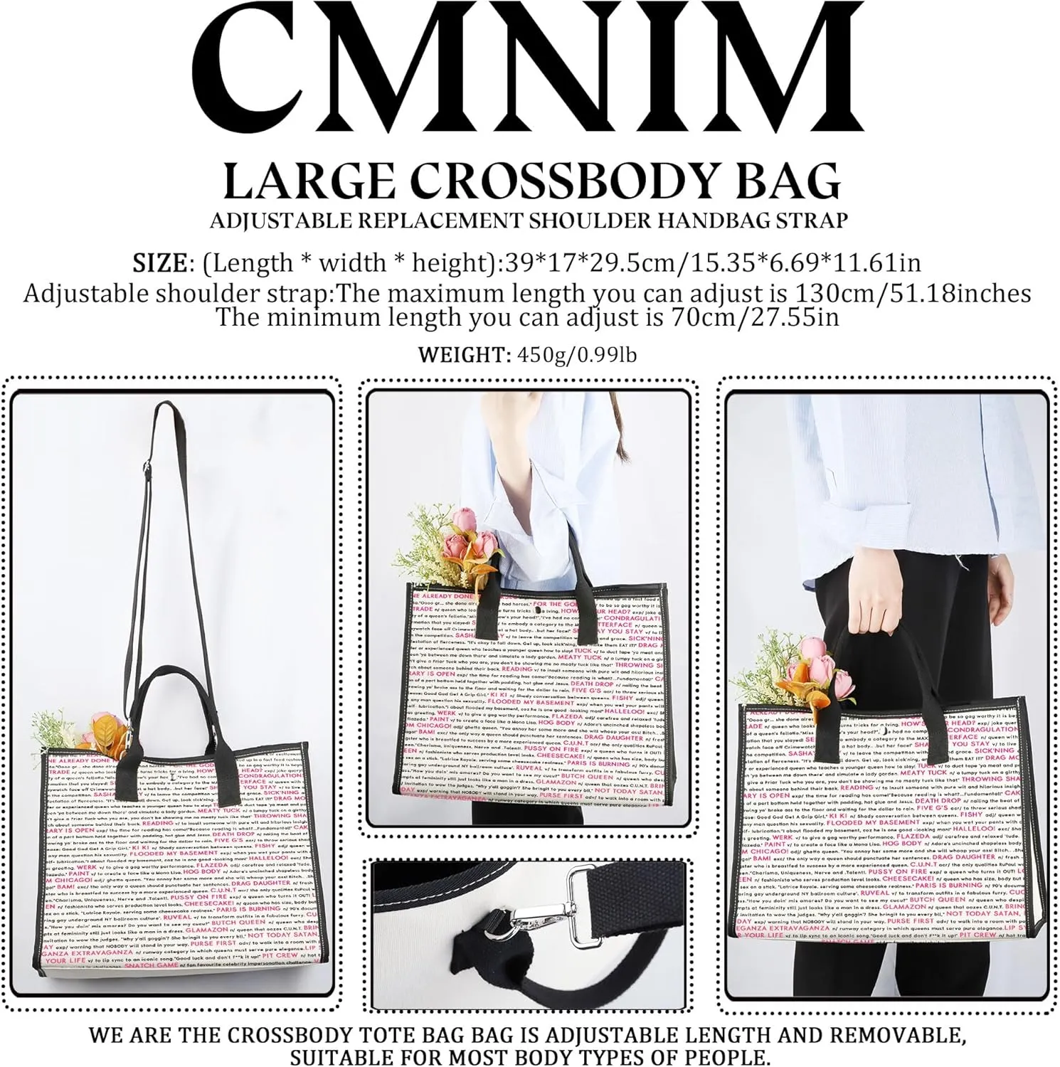 CMNIM Drag Race Merch Gift R'paul's Quote Tote Bag Drag Queeen Gifts RP Fan Gift RP Tv Show Inspired Reusable Shopping Bag
