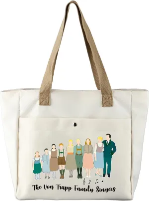 CMNIM The Sound of Inspired Music Tote Bag The Von Trapp Family Singers Fan Gift for Musical Movie Lover Grocery Shoulder Bag