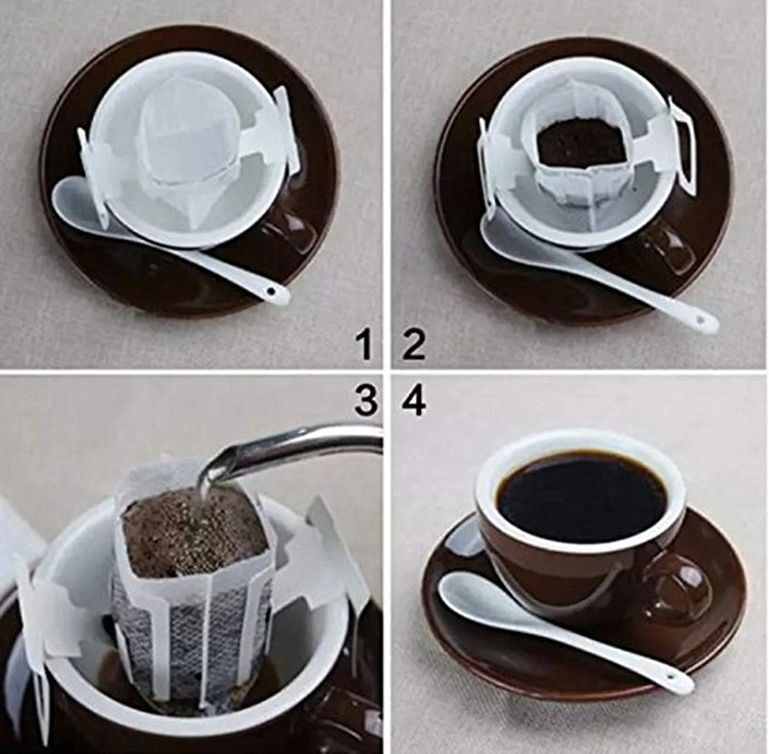 Coffee Filter Paper Bag 100 pieces, Hanging Ear Drip Coffee Bag Single Serve Disposable Drip Coffee Filter Bag Perfect for House, Travel, Office Daily (100)
