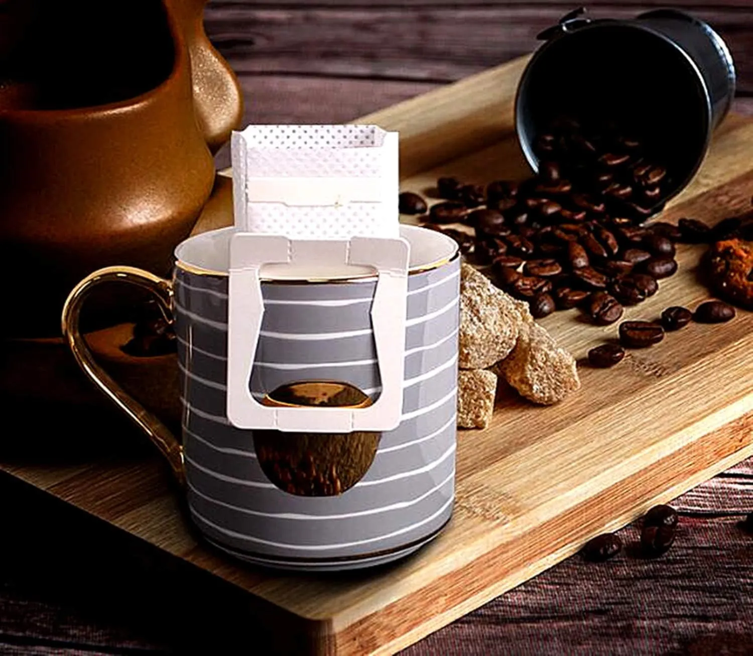 Coffee Filter Paper Bag 100 pieces, Hanging Ear Drip Coffee Bag Single Serve Disposable Drip Coffee Filter Bag Perfect for House, Travel, Office Daily (100)