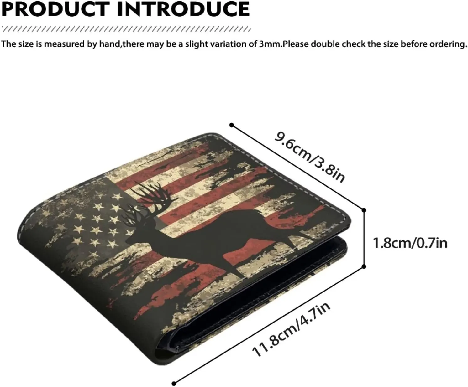 Coldinair American Flag Boy Cool Wallet Deer Leather Wallet for Boys Kids Purse Bifold Rfid Blocking Wallet with Coin Pocket and Card Cash Holder for Youth Men