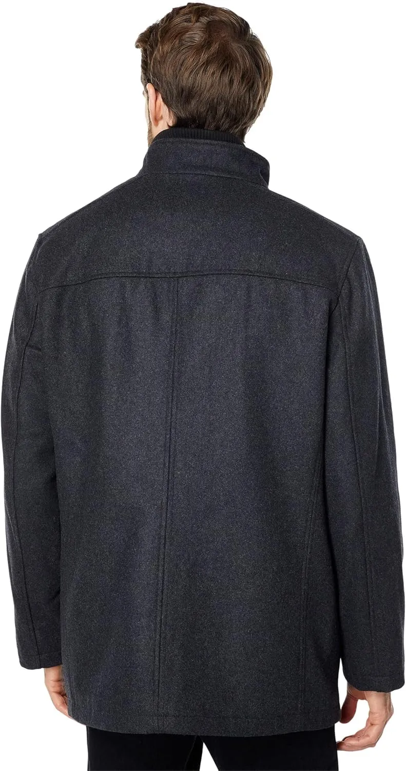 Cole Haan Men's Wool Melton Coat with Nylon Bib